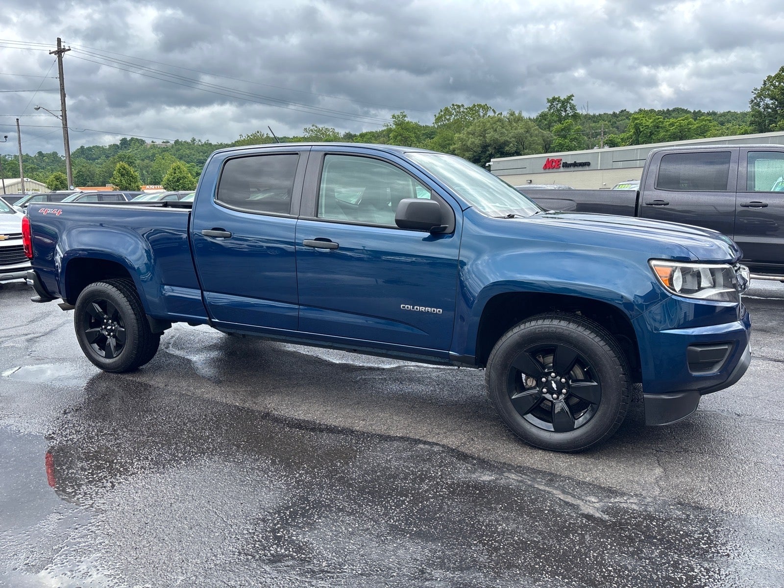 2020 Chevrolet Colorado Work Truck in Kinetic Blue Metallic — front three-quarter view